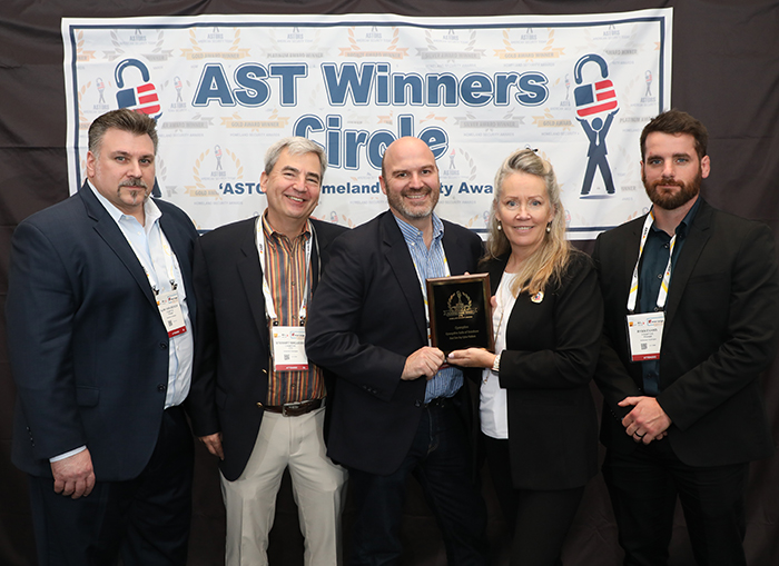 TEAM CYEMPTIVE featuring Founder Rob Pike (third from left) accept one of Multiple 2022 'ASTORS' Homeland Security Awards at the 2022 'ASTORS' Awards Presentation Ceremony and Banquet Luncheon in New York City.