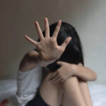 Stop,Violence,And,Abused,Children.,Sad,Little,Girl,Sitting,In