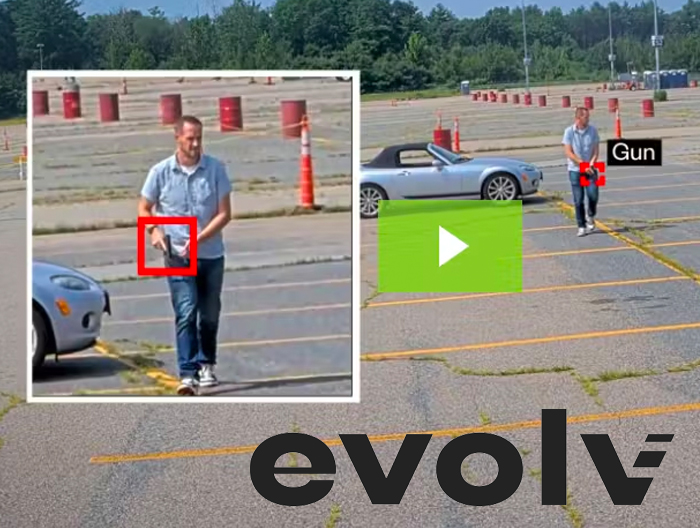 Evolv adds visual gun detection to enhance the perimeter of detection beyond the venue threshold at distances of up to 100 feet. (Courtesy of Evolv)