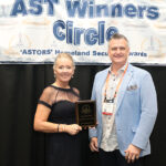 Yanik Brunet, VP of Sales for Shooter Detections Systems accepts a 2023 Platinum ‘ASTORS’ Homeland Security Award at the 2023 ‘ASTORS’ Awards Ceremony in NYC.