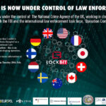 Law enforcement officials from 11 countries including the U.S. joined forces to disrupt the activities of major cybercrime group Lockbit, considered one of the most dreaded, most prolific and often most harmful team of cybercriminals. The U.S. Department of Justice says Lockbit made over $120 million by holding victims’ data for ransom. (Screenshot courtesy of NSA and social media)