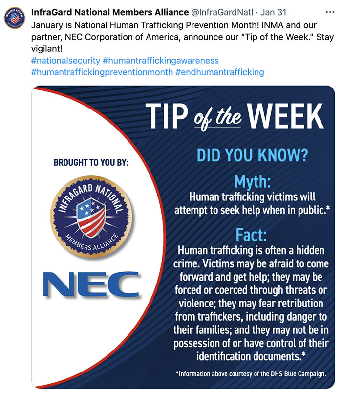 NEC National Security Systems and InfraGard National Members Alliance